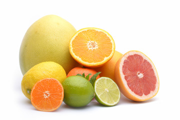 Citrus on white background