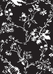 Vintage floral seamless pattern with hand drawn poppies vector