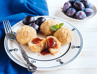 Dumplings with plums
