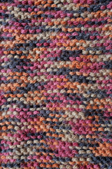 Length of knitting in multi-coloured yarn