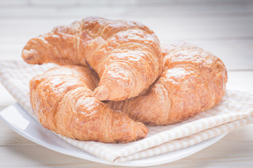 Freshly baked butter croissant