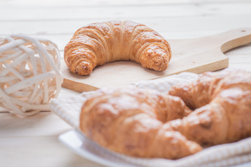 Freshly baked butter croissant