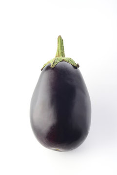 Purple Eggplant on White Background shot in Studio