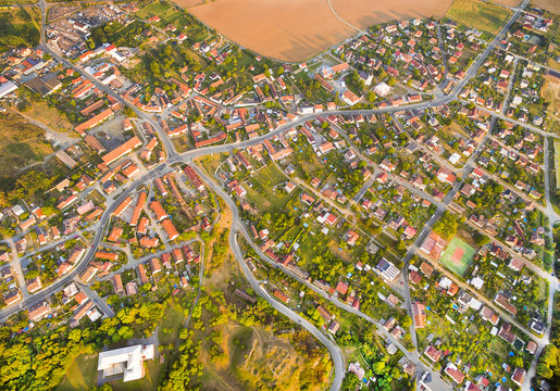 Aerial view to suburb of Pilsen in Czech Republic, Central Europe.