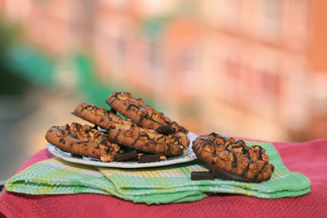 cookies with nuts and chocolate