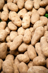 Potatoes offered at market stall