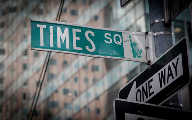 Naklejka premium Znak ulicy Times Square w Nowym Jorku
