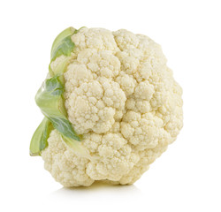 fresh cauliflower on white background