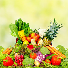 Fresh vegetables and fruits.