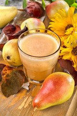 .freshly squeezed juice made from organic and healthy pears
