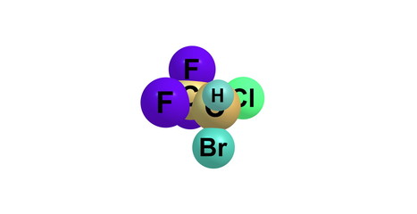 Obraz premium Halothane molecular structure isolated on white
