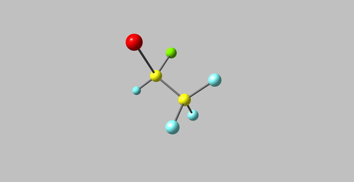 Halothane molecular structure isolated on grey