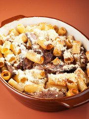 Macaroni with veal casserole