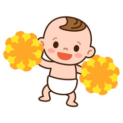 応援する赤ちゃん