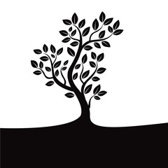 Obraz premium Black vector tree