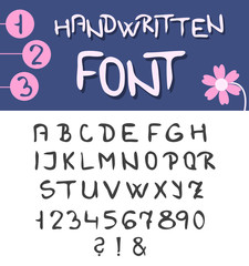 Vector alphabet. Hand drawn fonts set on a white background.