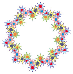 Round frame with stars