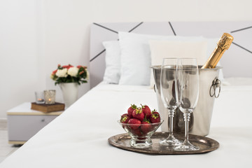 Champagne in bed