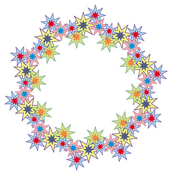 Round frame with stars
