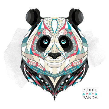 Patterned head of the panda