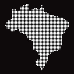 Fototapeta na wymiar White Map of Brazil