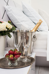 Champagne in bed