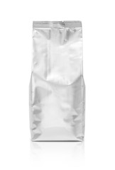 blank packaging foil pouch isolated on white background