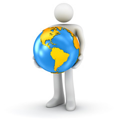 Man Holding Globe