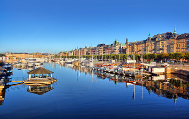 Stockholm panorama shot. View from Djurgardsbron