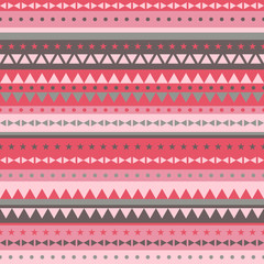 border and snowflakes pattern of triangles - bright pink