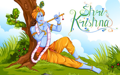 Obraz premium Szczęśliwego Janmashtami