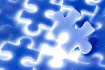 Background of large shining puzzles