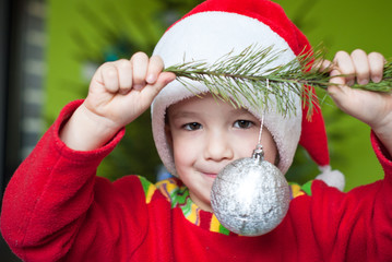 Adorable Christmas boy