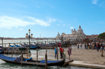 Fototapeta premium Boat dock in Venice. Italy. Venice is one of the most popular tourist destinations in the world