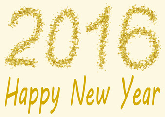 Happy New Year 2016 - die Jahreszahl 2016 ist in Goldflitter geschrieben