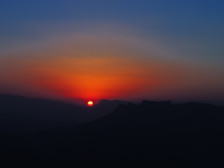 Obraz premium седло гора закат