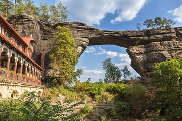 Fototapeta na wymiar Pravcicka Brana in the Czech Republic.Narodni park Ceske Svycarsko