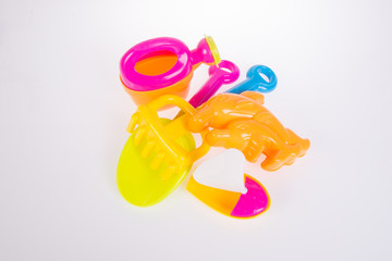 toy. Beach baby toys on the background