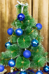 Christmas tree with blue balls