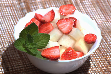 fruit salad strawberries melon