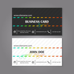 Modern black and white corporate business card template