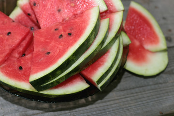 watermelon cutting in nature