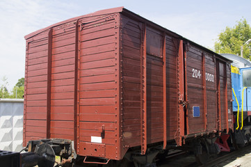 Деревянный грузовой вагон, выпущенный в 19 веке