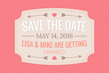 wedding invitation card on gingham background