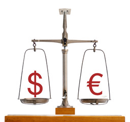 Dollar Euro currency scale