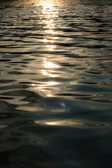 water texture sunset