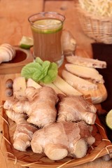 Ginger water of herb and fresh ginger with honey.