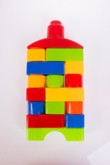 toy. Plastic toy blocks on the background
