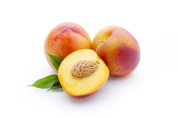 Peach on the white isolatd background.