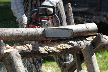 chainsaw to cut firewood